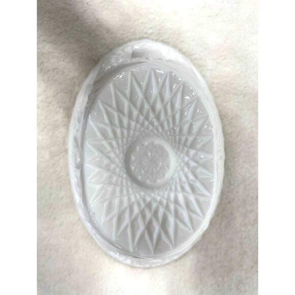 Vintage Kemble Hobstar Milk Glass Relish Candy Dish - Picture 3 of 7